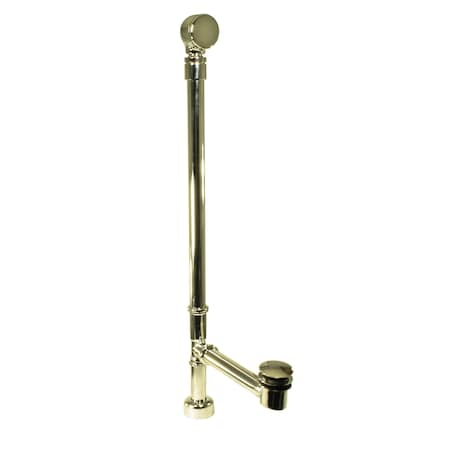 Westbrass Illusionary All Exposed Ball Joint Overflow W/ ADA approved Tip-Toe Drain in Polished Brass D3261HKBJ-03